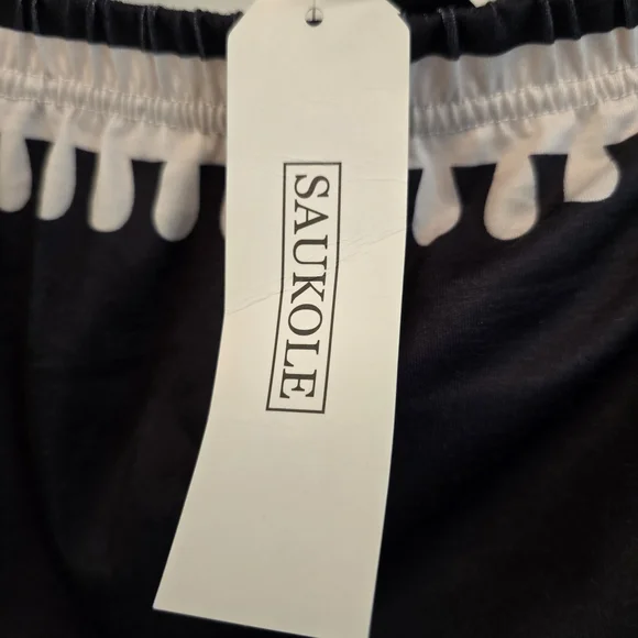 Navy and White Printed Pull-On Skirt - Picture 6 of 8